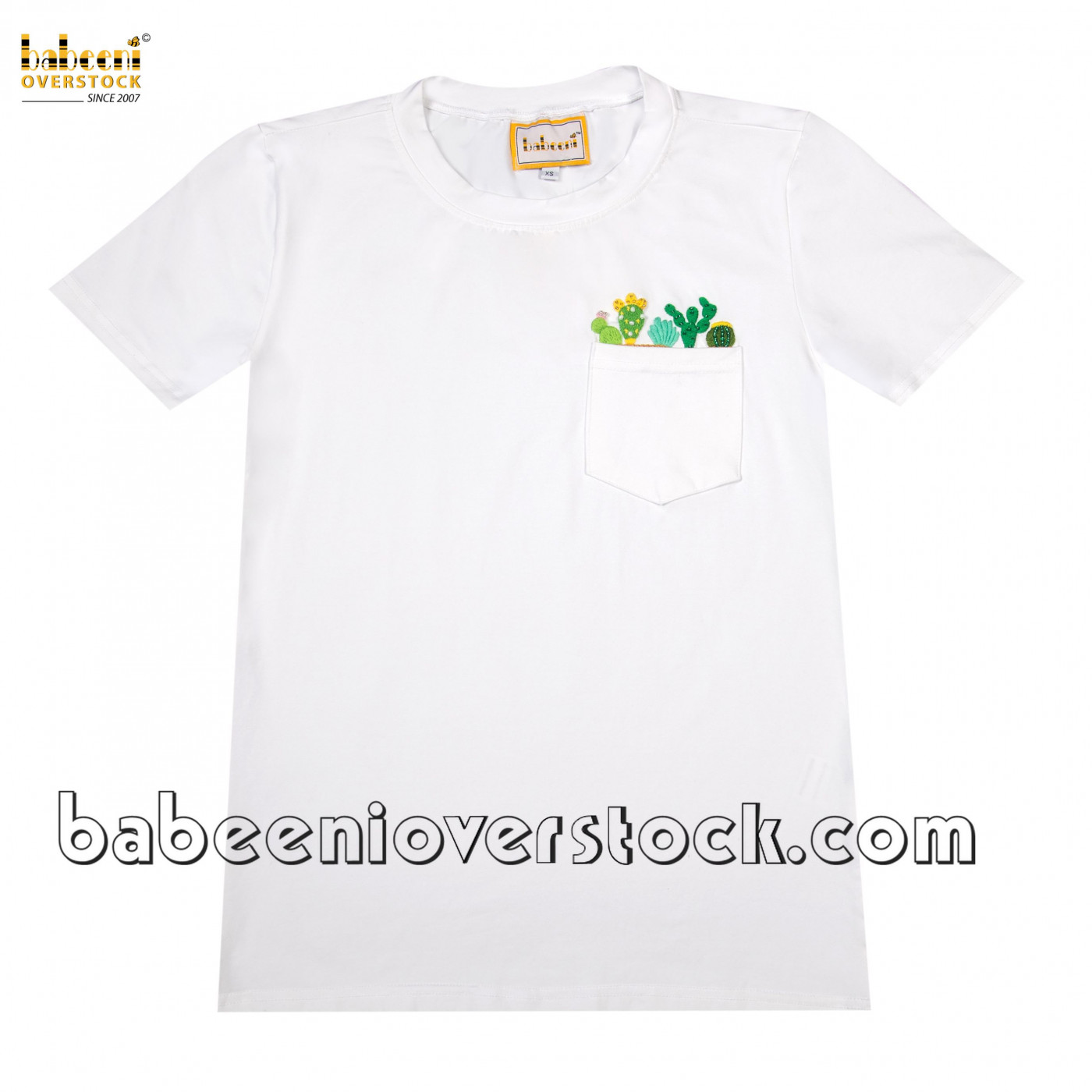 Hand-embroidery cactus women T-shirt - BB2213
